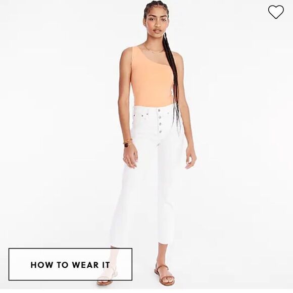 J. Crew Tall 10" vintage slim-straight jean in white* - Picture 3 of 8